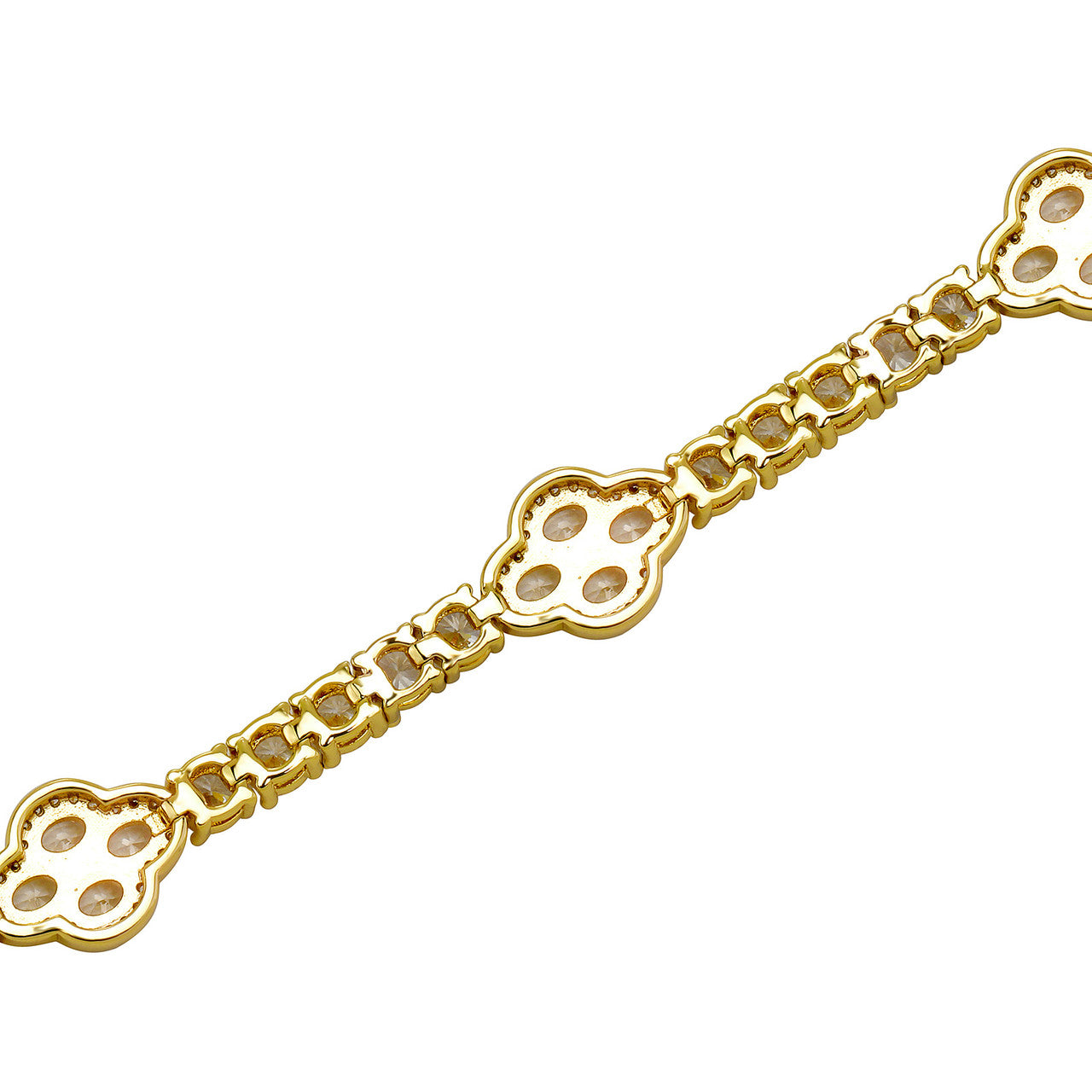 Clover Field | VVS Diamond CZ Iced Blinged Out 4mm Four Leaf Clover Tennis Bracelet