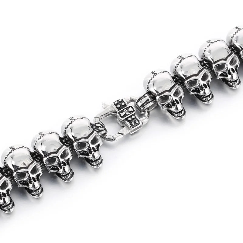Greyskull | Street Wear Biker Skull Hip Hop No Fade Stainless Steel Motorcycle Bracelets