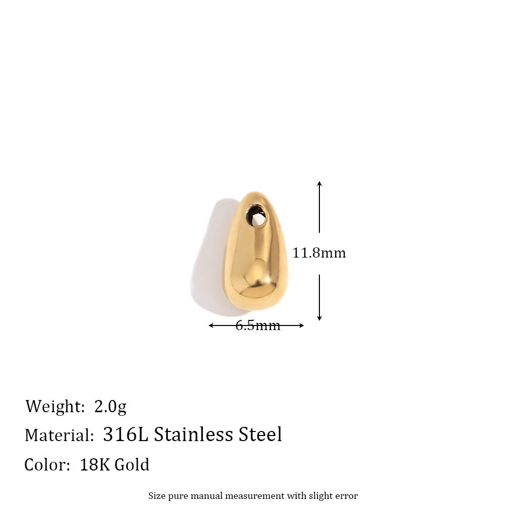 Ladies DIY 18k Gold Over No Fade Solid Stainless Steel Perforate 3D Buckle Pendants