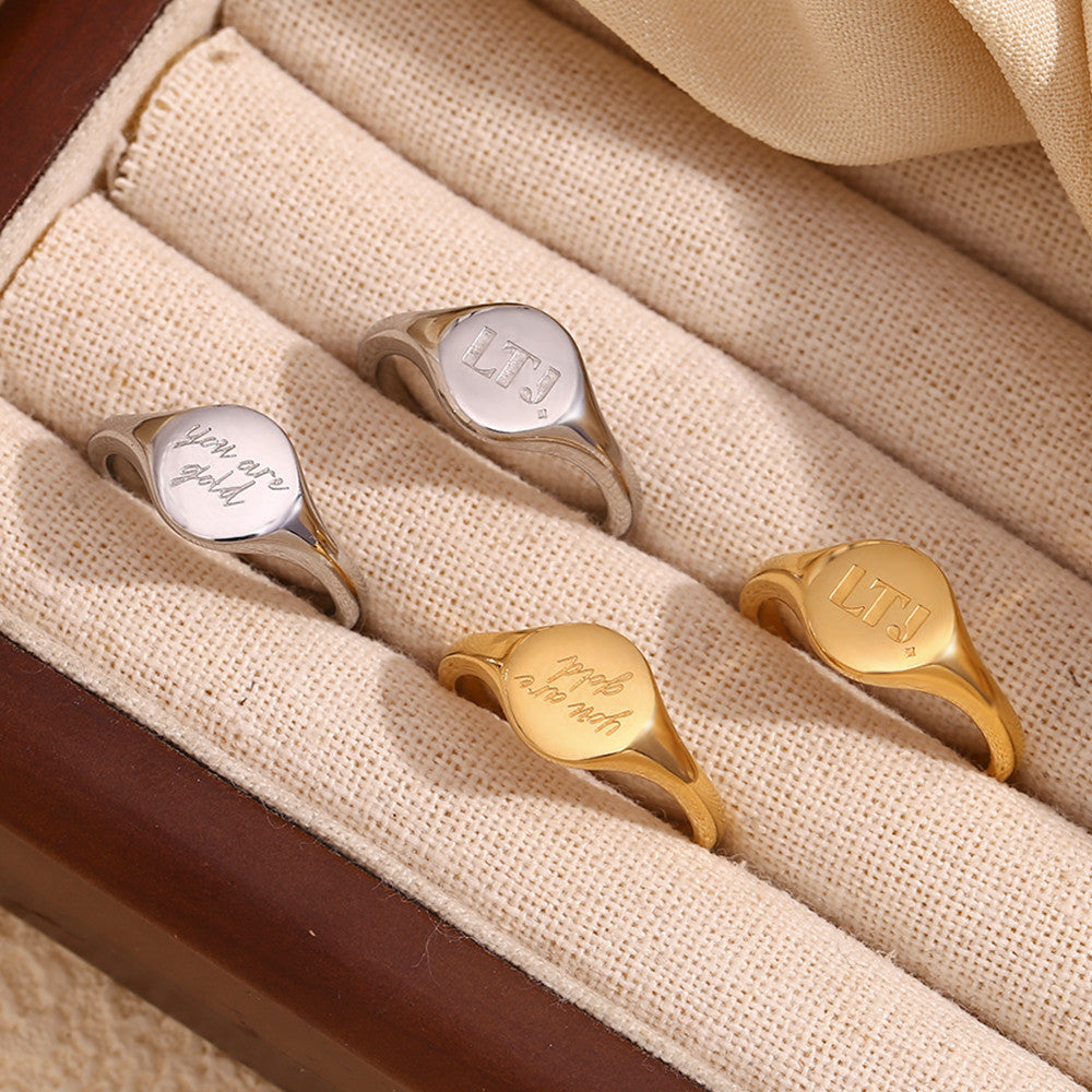 18k Gold LTJ You Are Gold Solid Stainless Steel Water Proof Rings