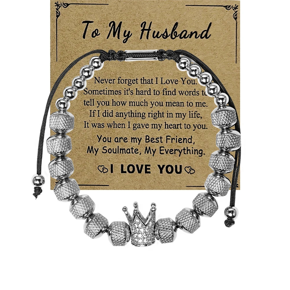 Blessings | VVS Diamond CZ 8MM Kings Crown Iced Blessings Gift Card Message Bracelet