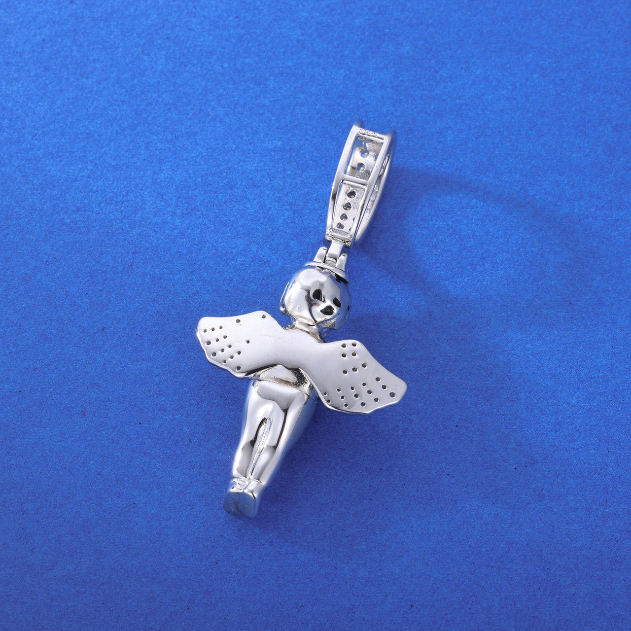 Blessed Angel | VVS D Color Moissanite Diamond Sterling Silver Hip Hop Prayer Hands Pendant