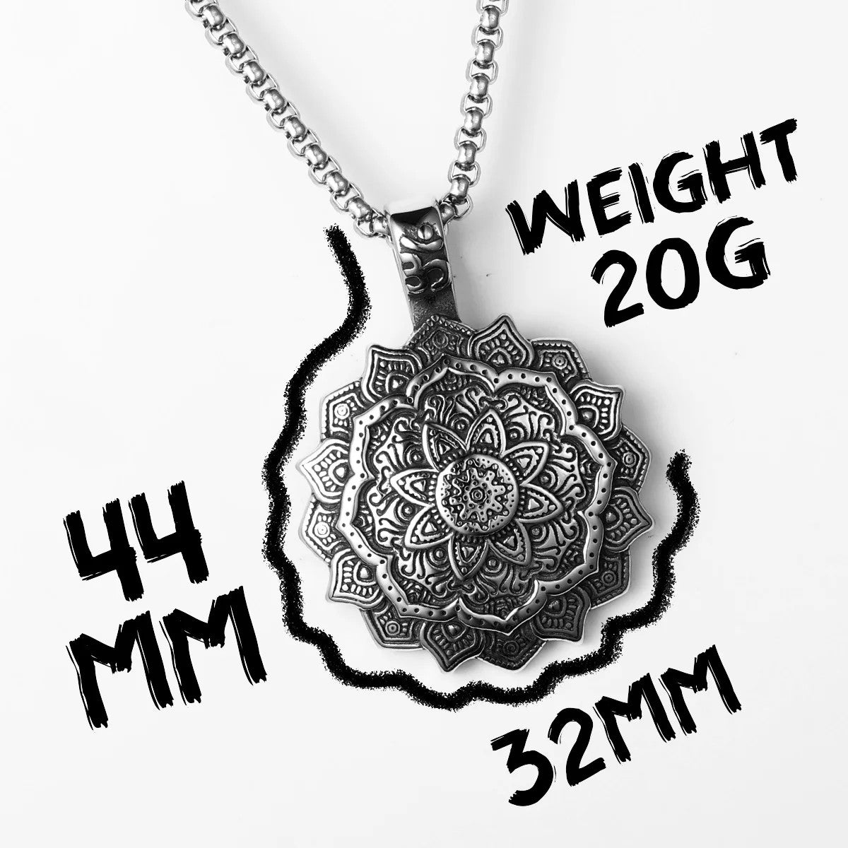 Lotus | Stainless Steel Buddhism Mandala Flower Amulet Spiritual Pendant