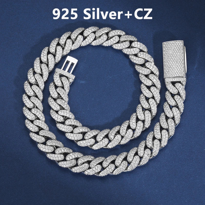 Cuban Luxury | 6mm -12mm Iced Blinged Out Moissanite Diamond 925 Silver Miami Cuban Link Chain
