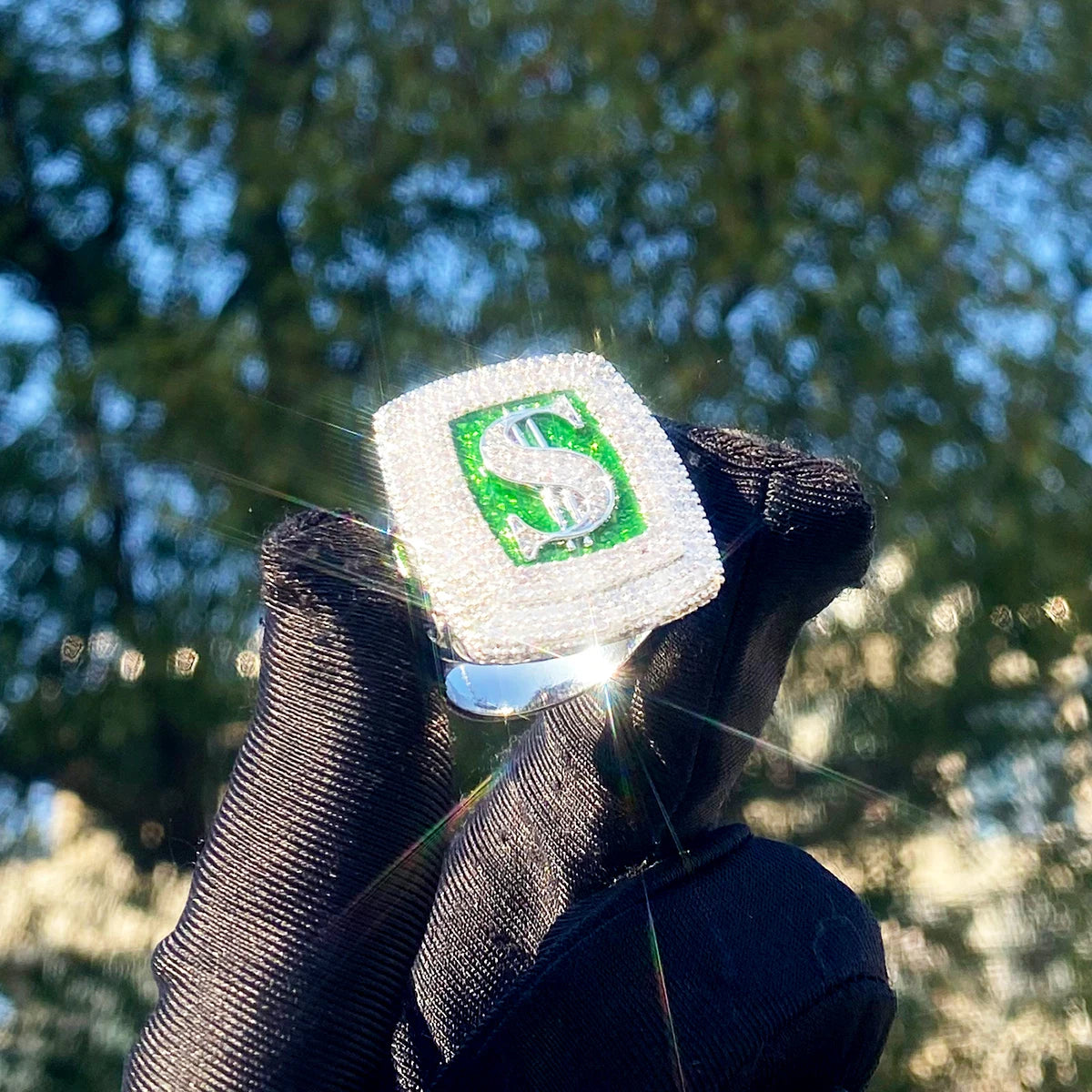 Money Mind | VVS Diamond CZ Dollar Sign Luxury 5AA+ Prong Set Iced Blinged Out Rings