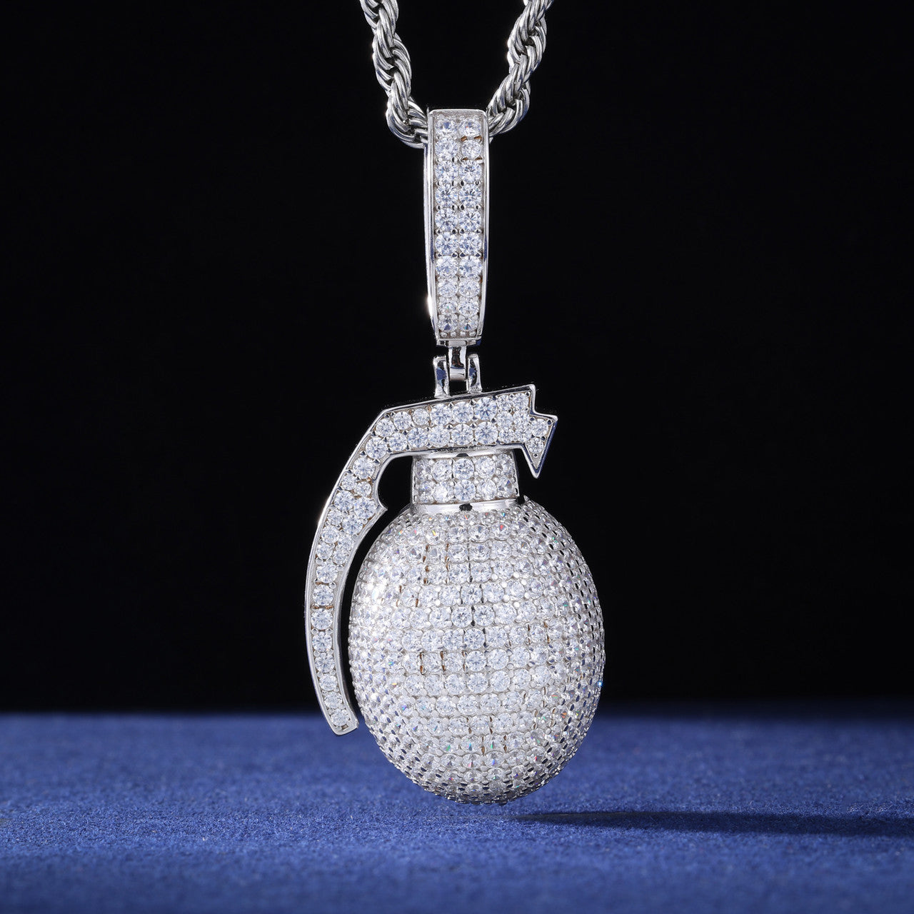 Just Bombs | Moissanite Diamond Sterling Silver D Color Grenade Hip Hop Pendants