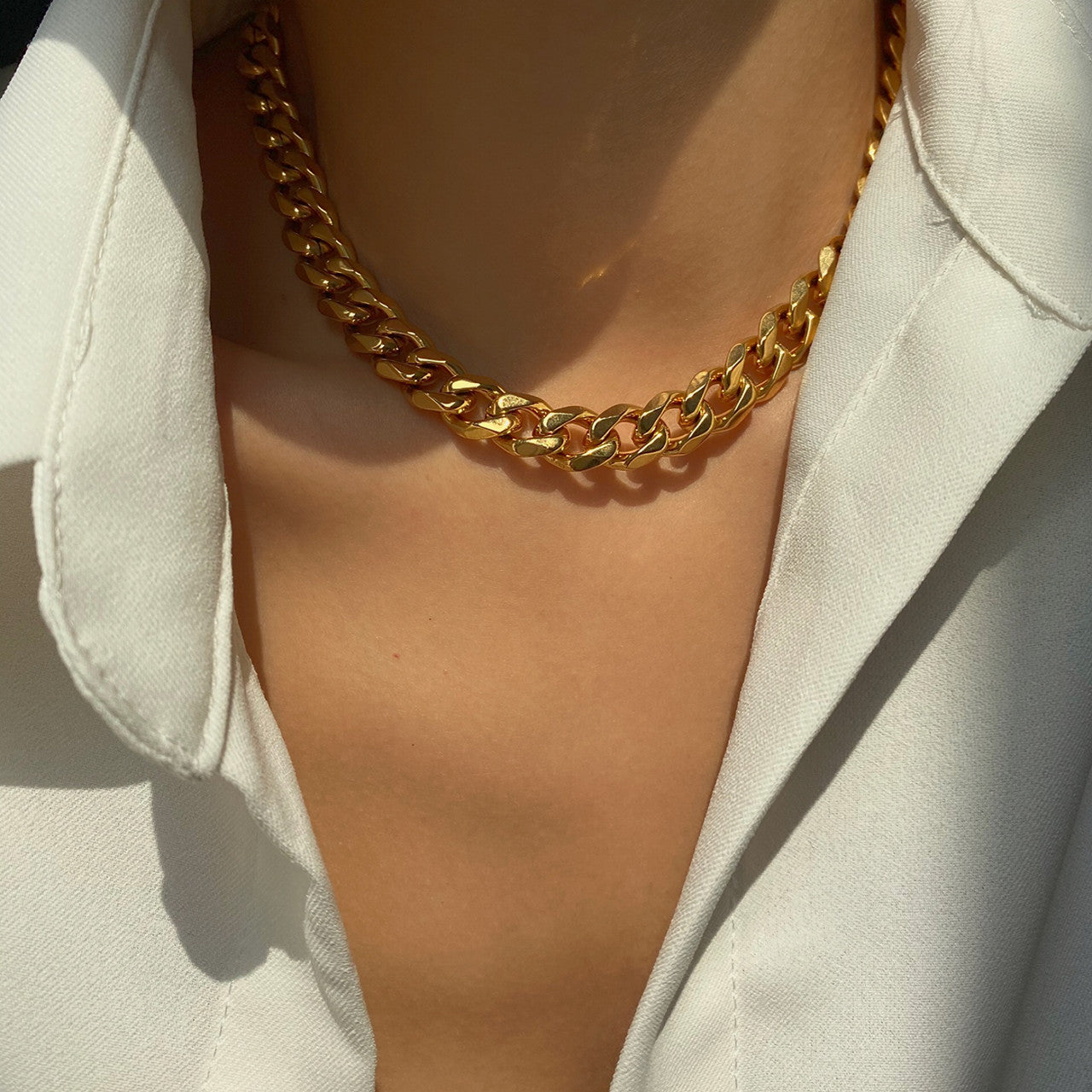 Chunky Cuban Link | 18k Gold No Fade Stainless Steel Link Bracelet and Chain Necklace
