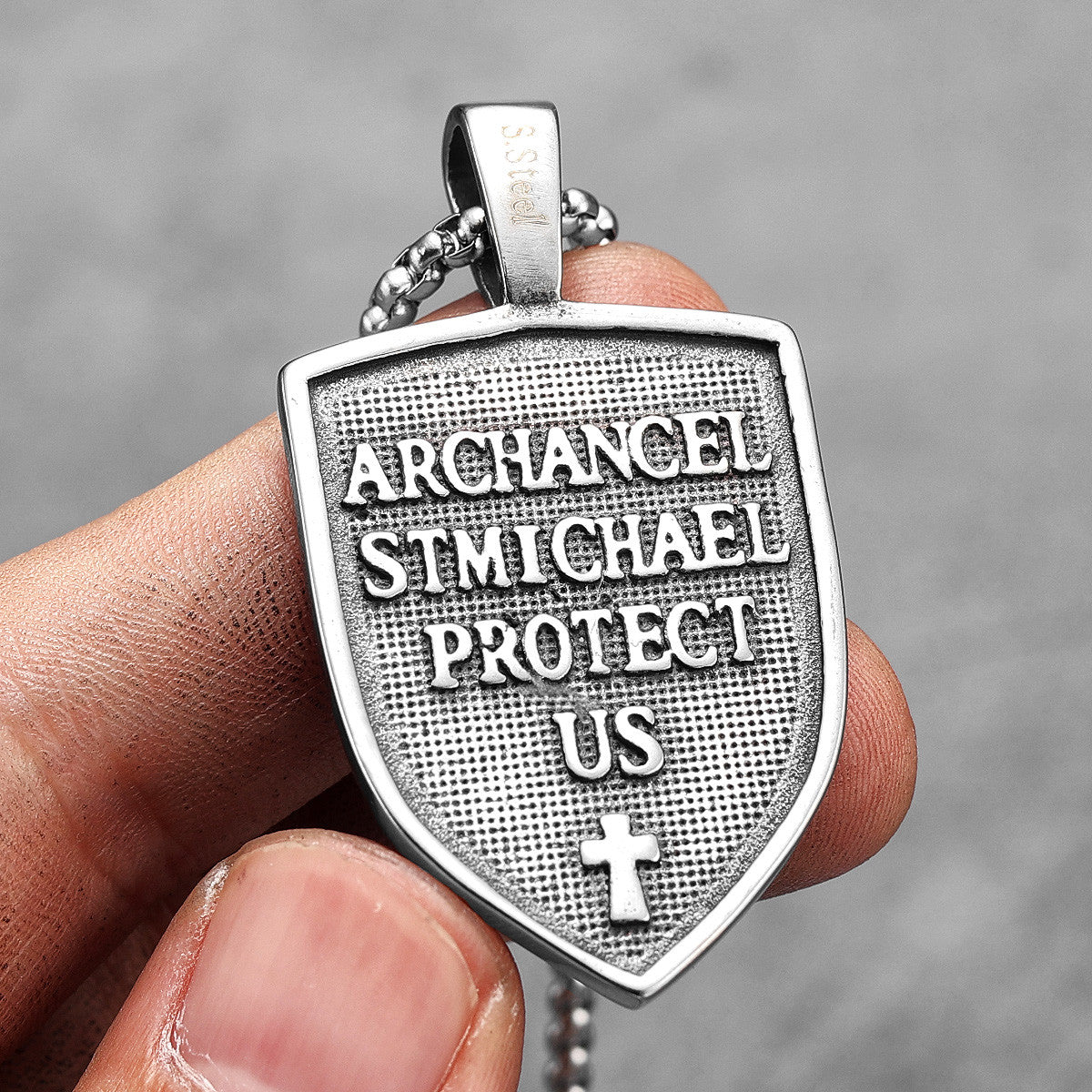 Shield of Faith | St. Michael Archangel Solid Stainless Steel Divine Protection Pendant