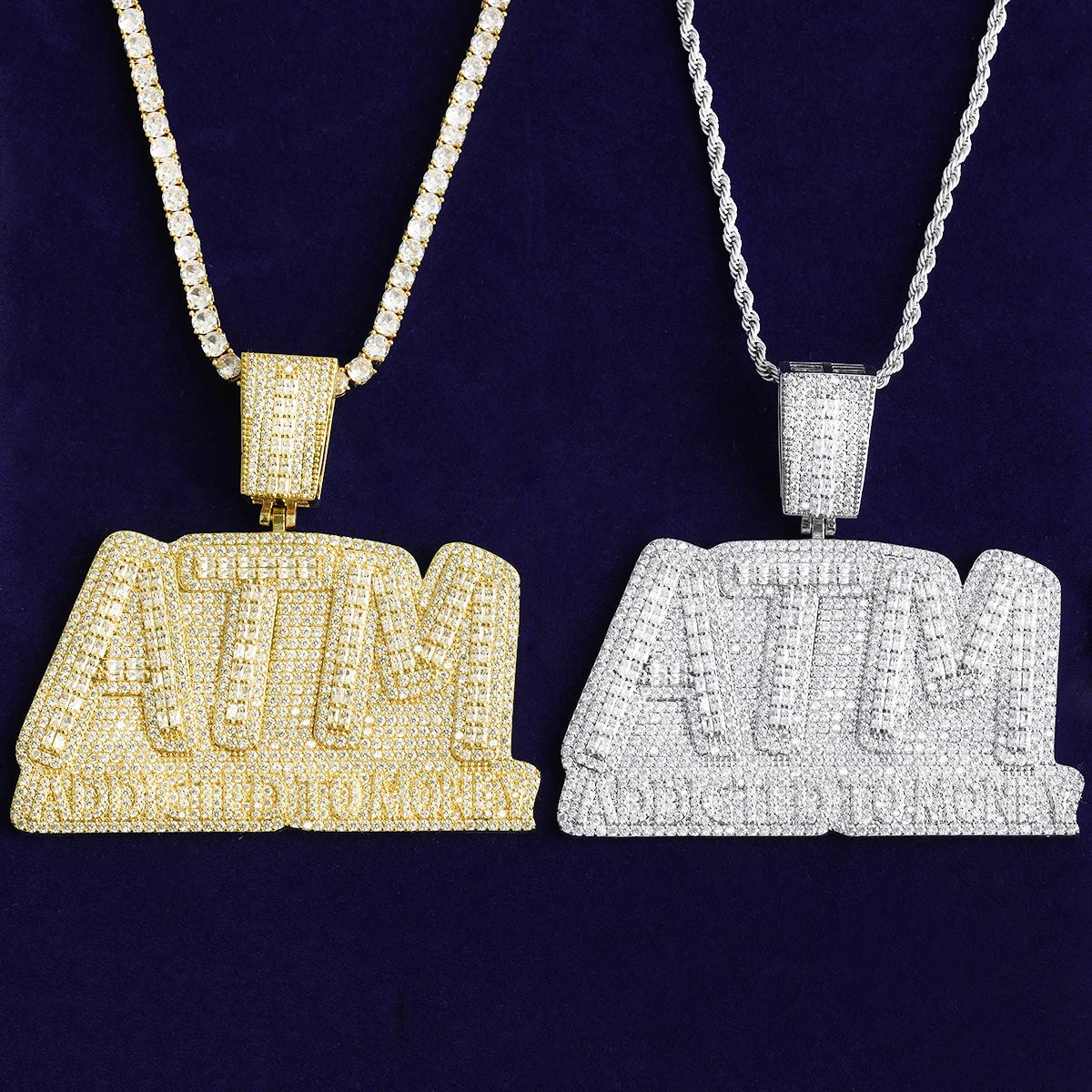 ATM | Iced Blinged Out Addicted To Money Hip Hop 5AA+ VVS Diamond CZ Pendant