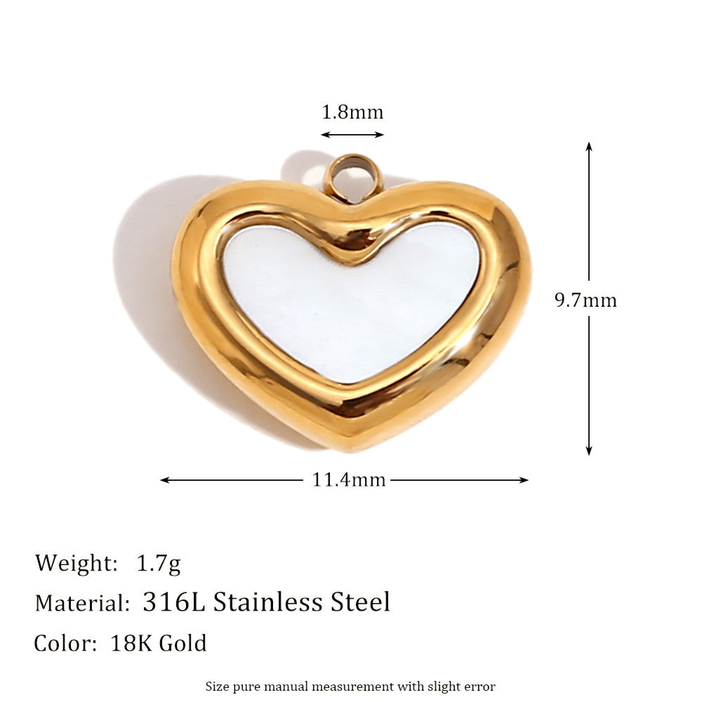 18k Gold Waterproof DIY Retro Style Moon Star Agate Stone Heart Pendant Necklace Bracelet