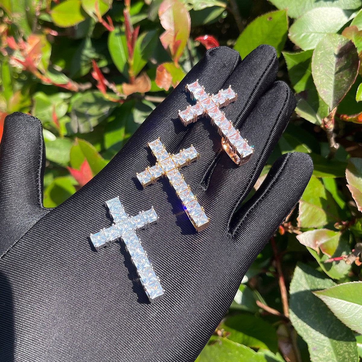 Up Is Down | Inverted Princess Cut Prong Set Peter Cross Hip Hop Cross Pendant