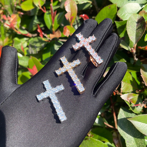 Up Is Down | Inverted Princess Cut Prong Set Peter Cross Hip Hop Cross Pendant