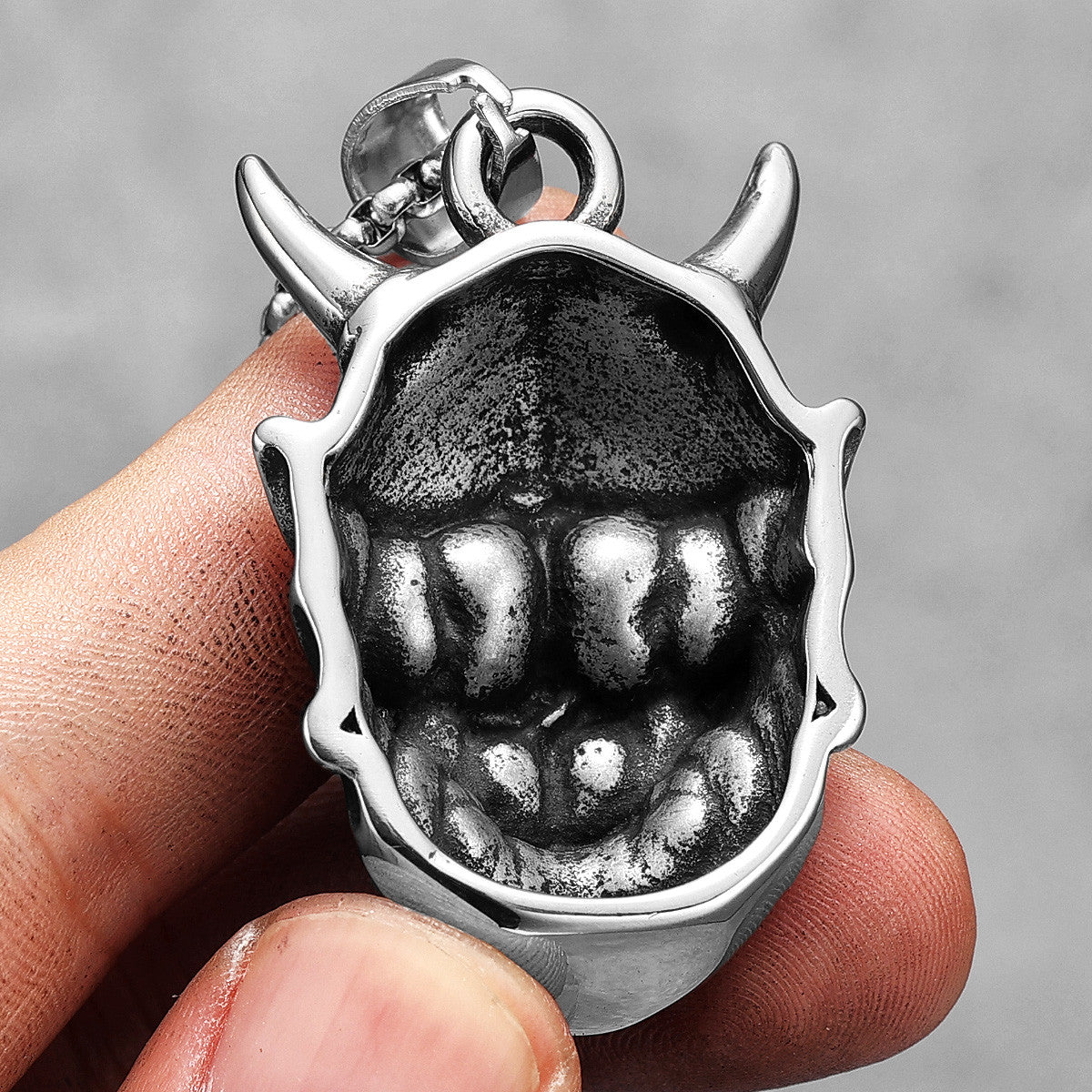 Japanese Yokai Prajna | 316L No Fade Stainless Steel Unique Street Wear Personality Pendant