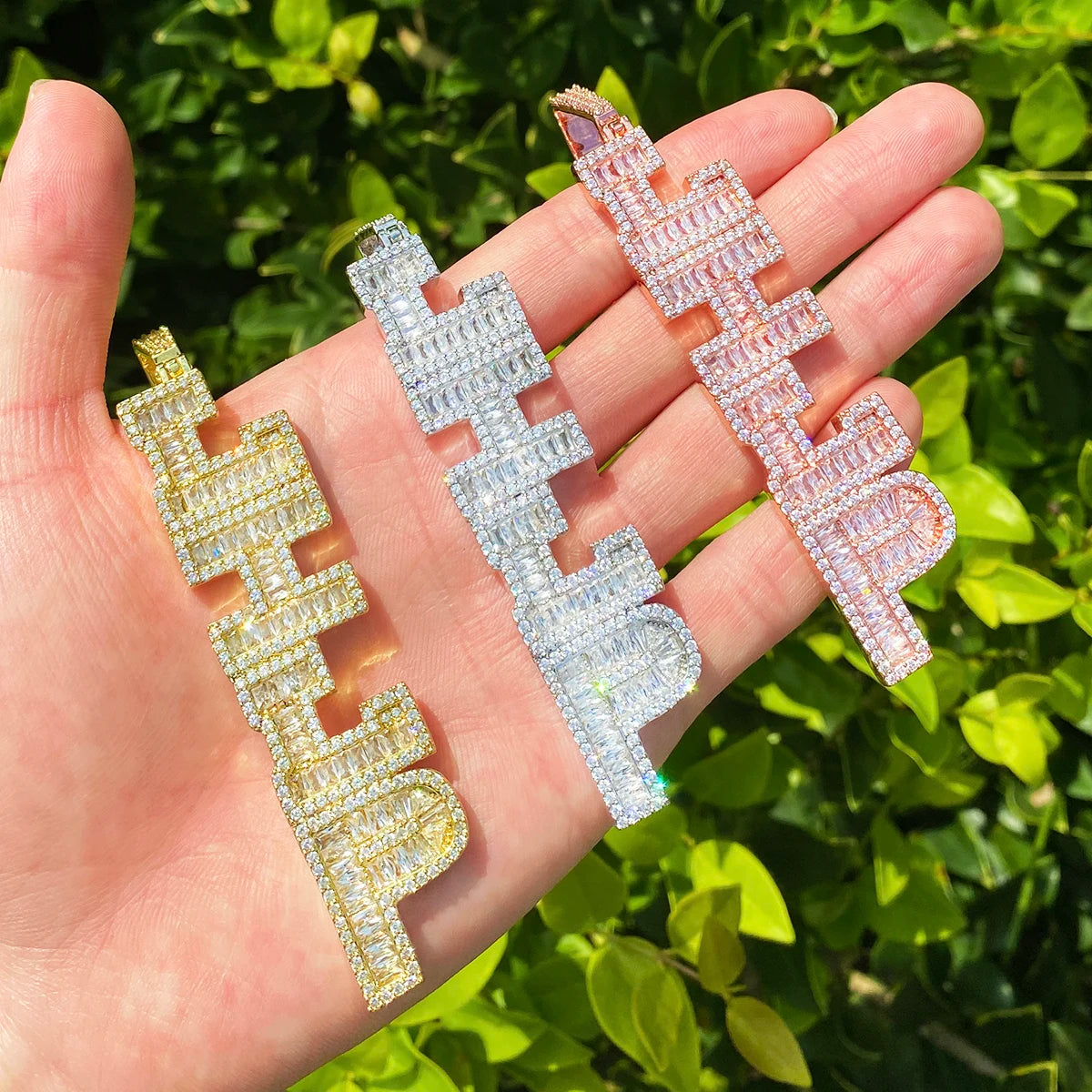 Vertical Limit | VVS Diamond CZ Iced Bling Out Custom Name Plate Pendant