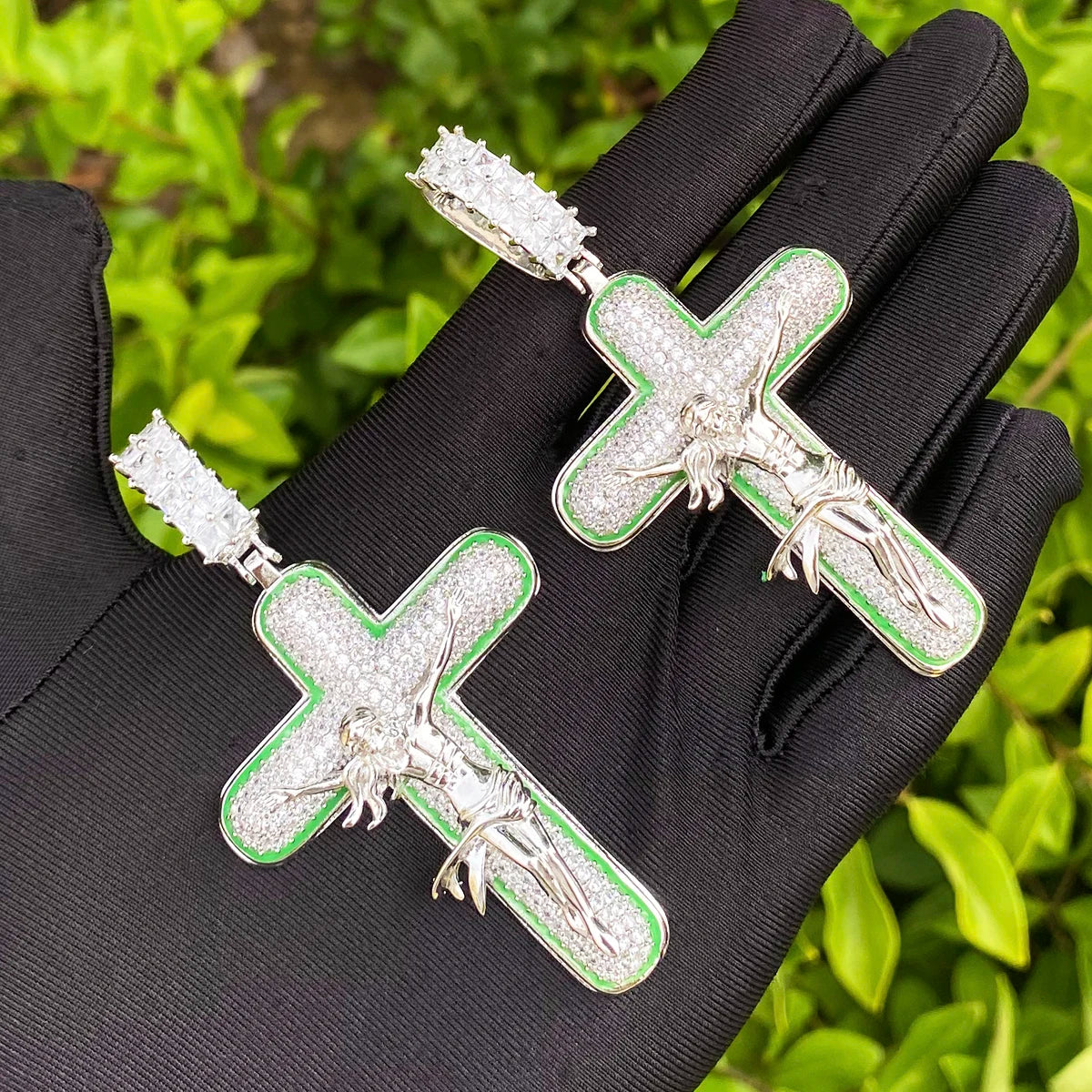 The Messiah | VVS Diamond CZ Jesus Piece Iced Blinged Out Cross Pendant