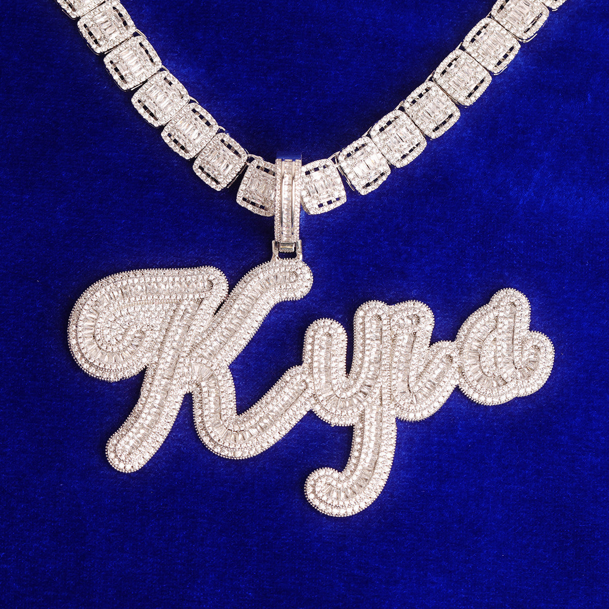 Iced Blinged Out Baguette Personalize Custom Initial Letter Hip Hop Chain Pendants
