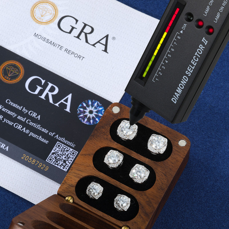 Windmill | Iced Blinged Out Moissanite Diamond Sterling Silver Halo Stud Earrings