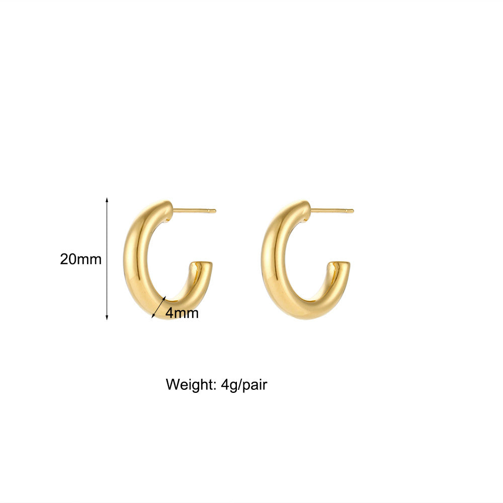 Dream | 18k Gold Over Solid Stainless Steel Waterproof Anti-allergenic Hoop Earrings