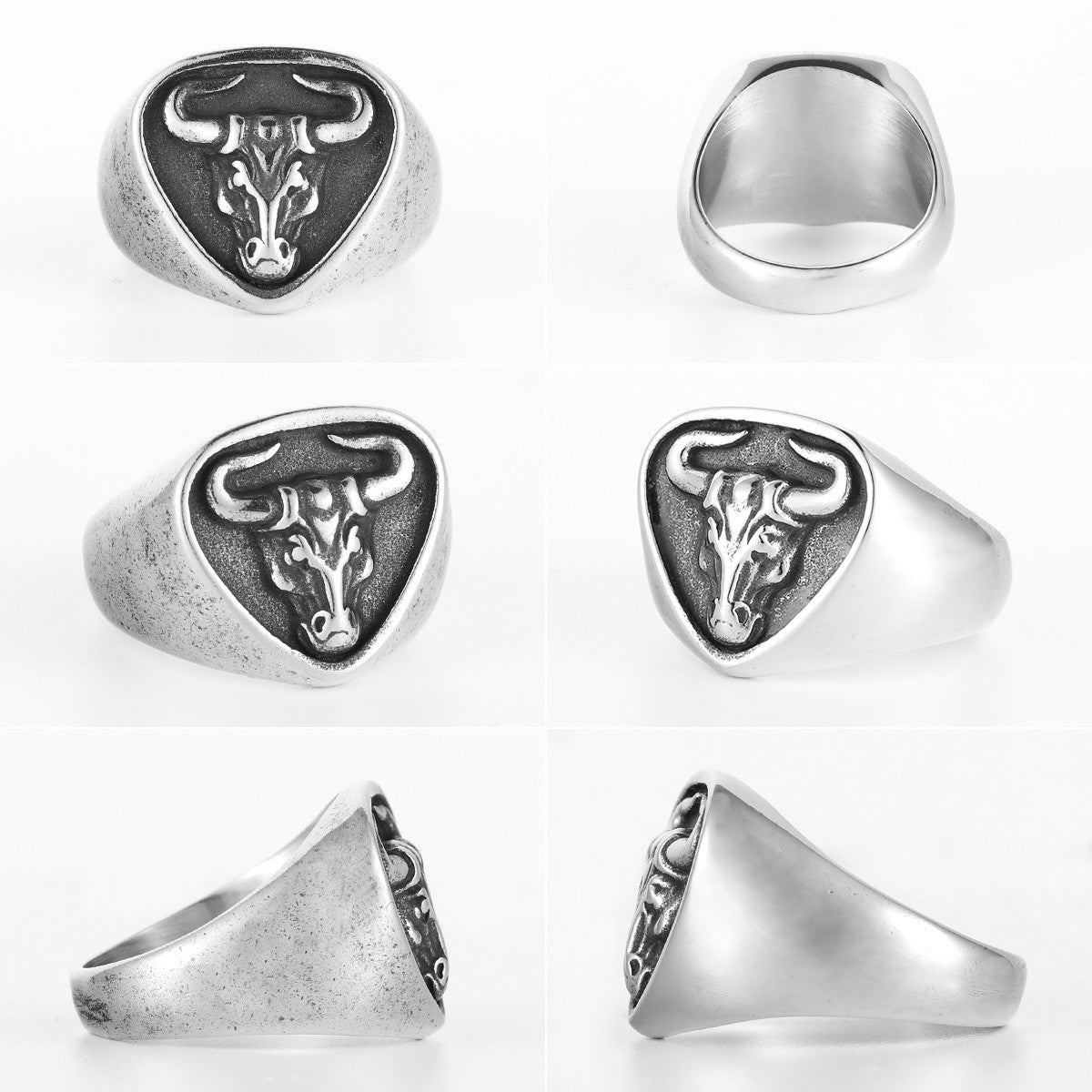 The Bull | Dominant Man 316L No Fade Stainless Steel Bull Street Wear Ring
