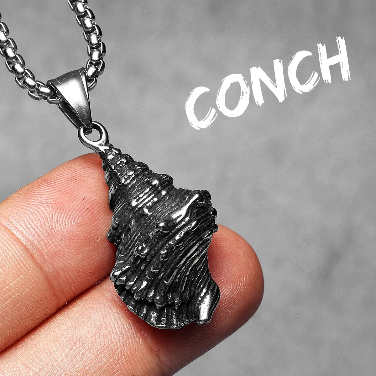 Sea Shell | Solid Stainless Steel Vintage Conch Self Expression Nature Pendant Necklace