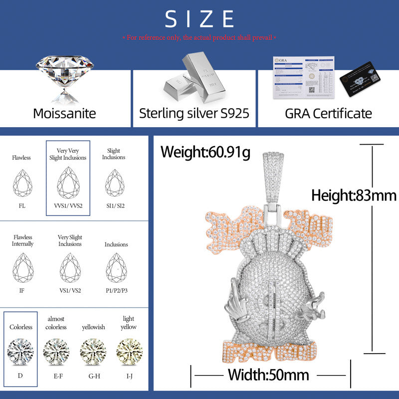 Goodfellas | F*ck You Pay Me Money Bag Moissanite Diamond FYPM Hip Hop Pendant