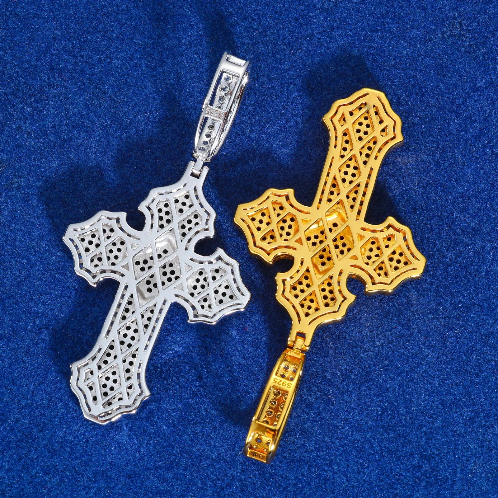 Cross Of Peace | Moissanite Diamond Solid Sterling Silver Black VVS Hip Hop Cross Pendant