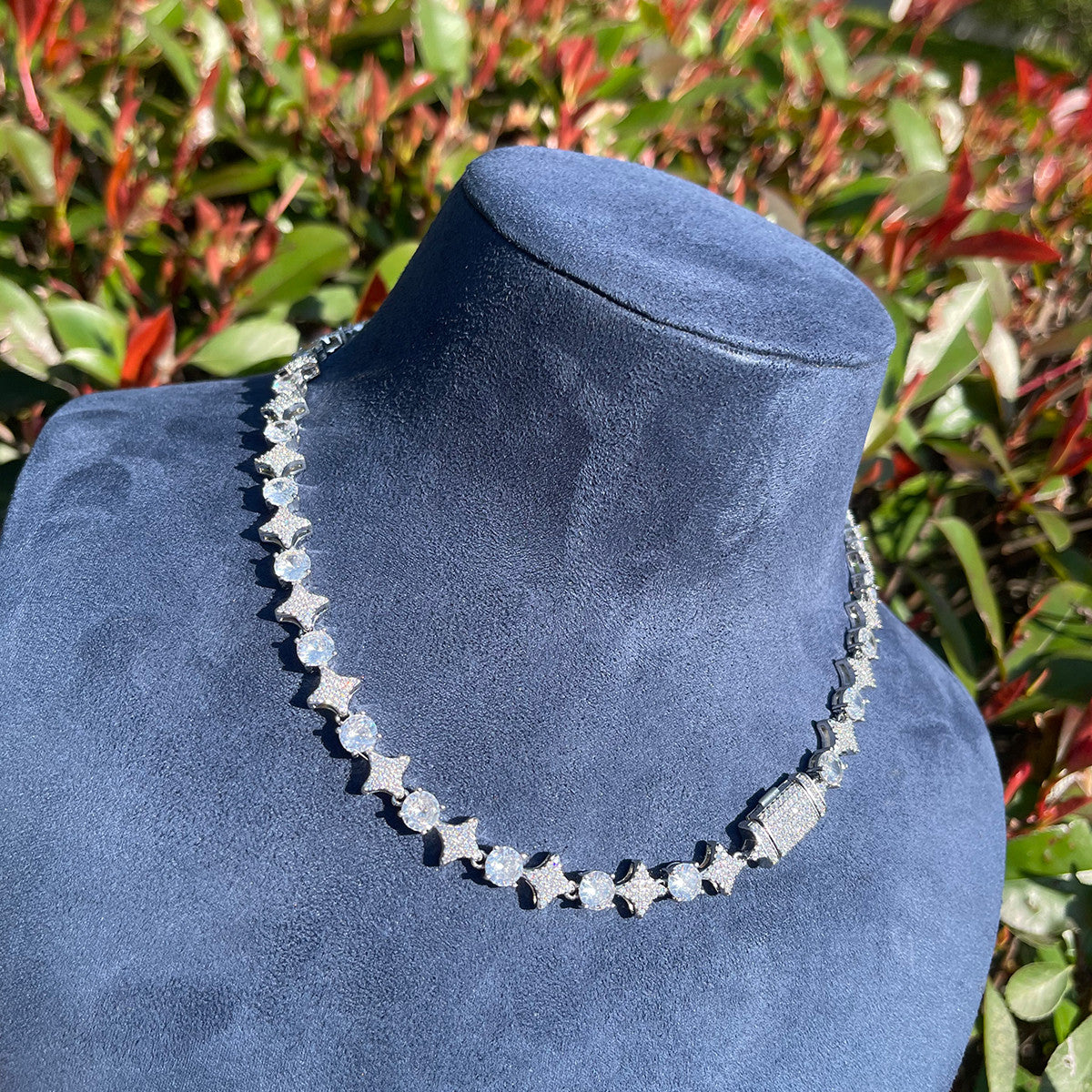 Super Star VVS Diamond Cz Link 24k Gold 925 Silver Hip Hop Chain Necklace