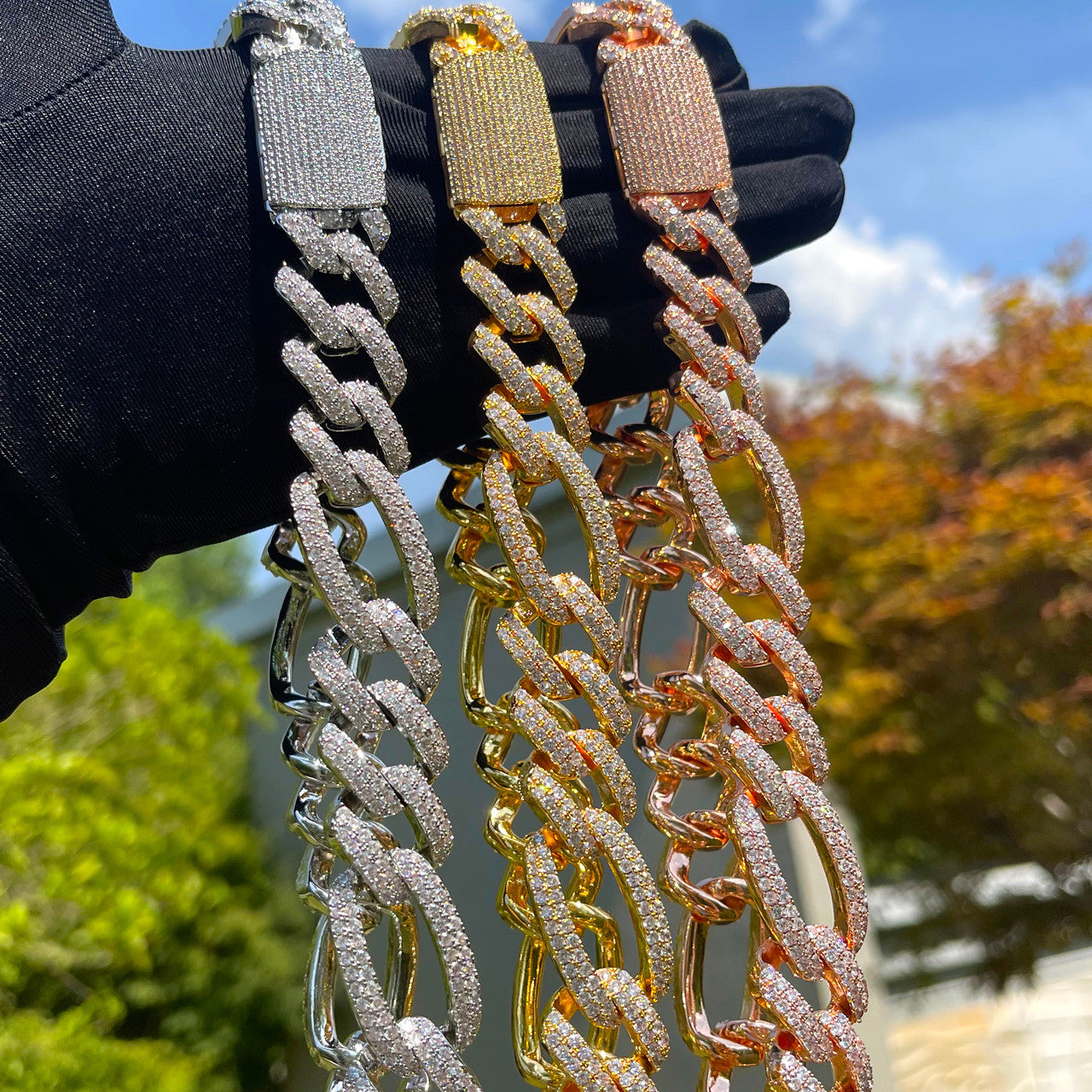The Cubaro | Cuban Link Figaro Mixed Prong Set Link VVS Diamond Hip Hop Chain