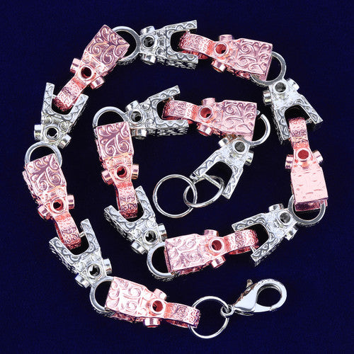 The Icon | Men's 3D Block Link Hip Hop Designer 24k 925 Silver Rose Gold Chain