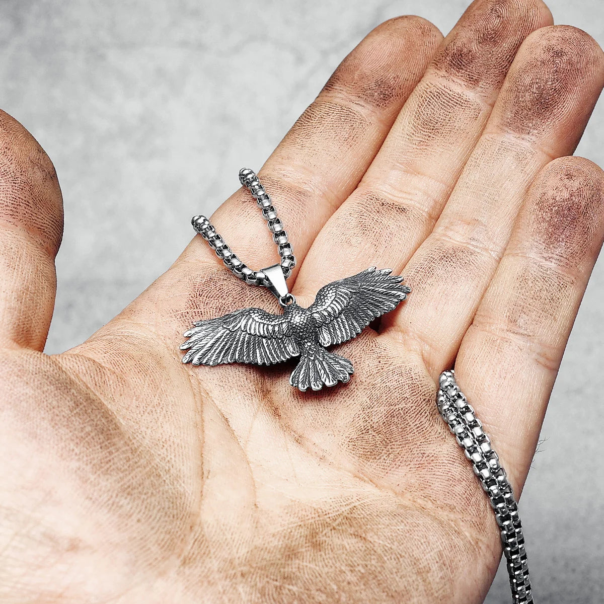 Time To Fly | Wings Spread Landing Eagle No Fade 316L Stainless Steel Street Wear Pendant