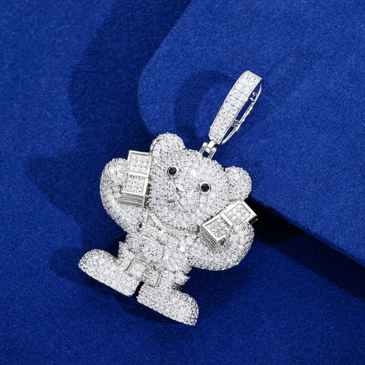 Racked Up | Boss Bear Solid 925 Sterling Silver Moissanite Diamond Hip Hop Pendant