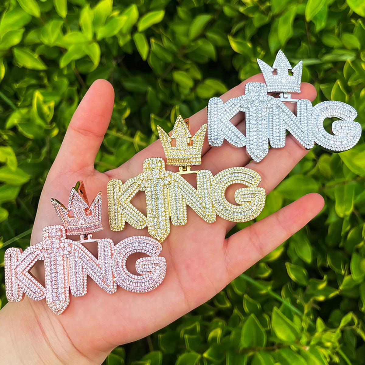 The Kings Kingdom | Iced Blinged Out Kings Crown Sword VVS Diamond CZ Hip Hop Pendant