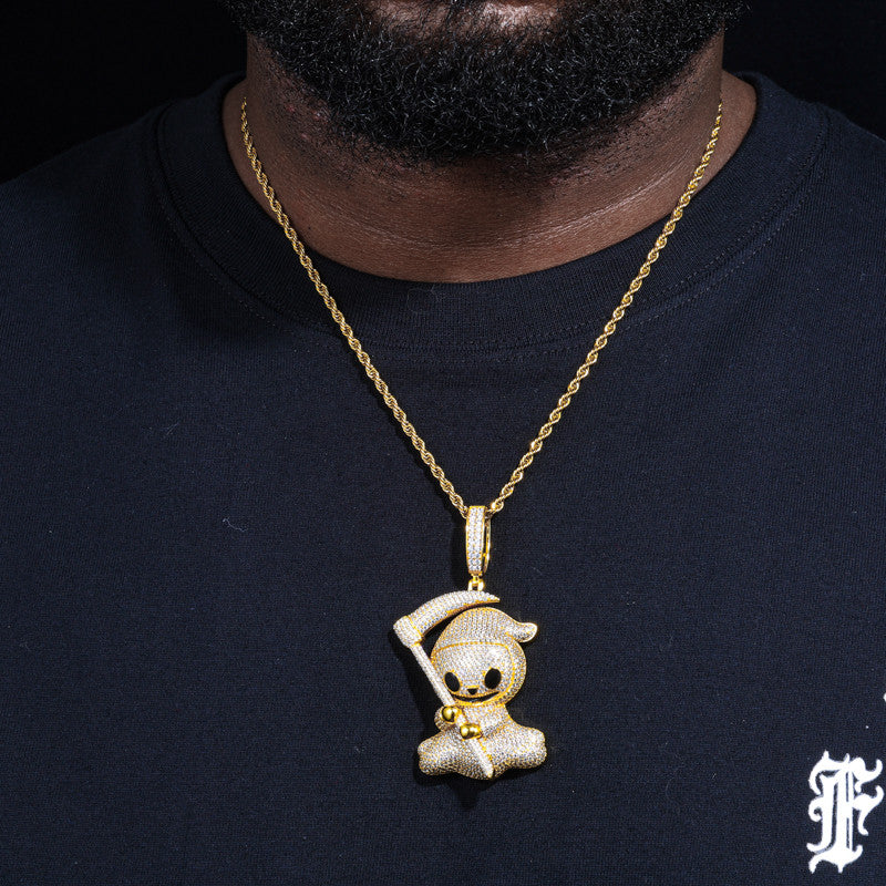 Kill'em Softly | Moissanite Diamond Solid Sterling Silver Baby Grimm Reaper Hip Hop Pendant