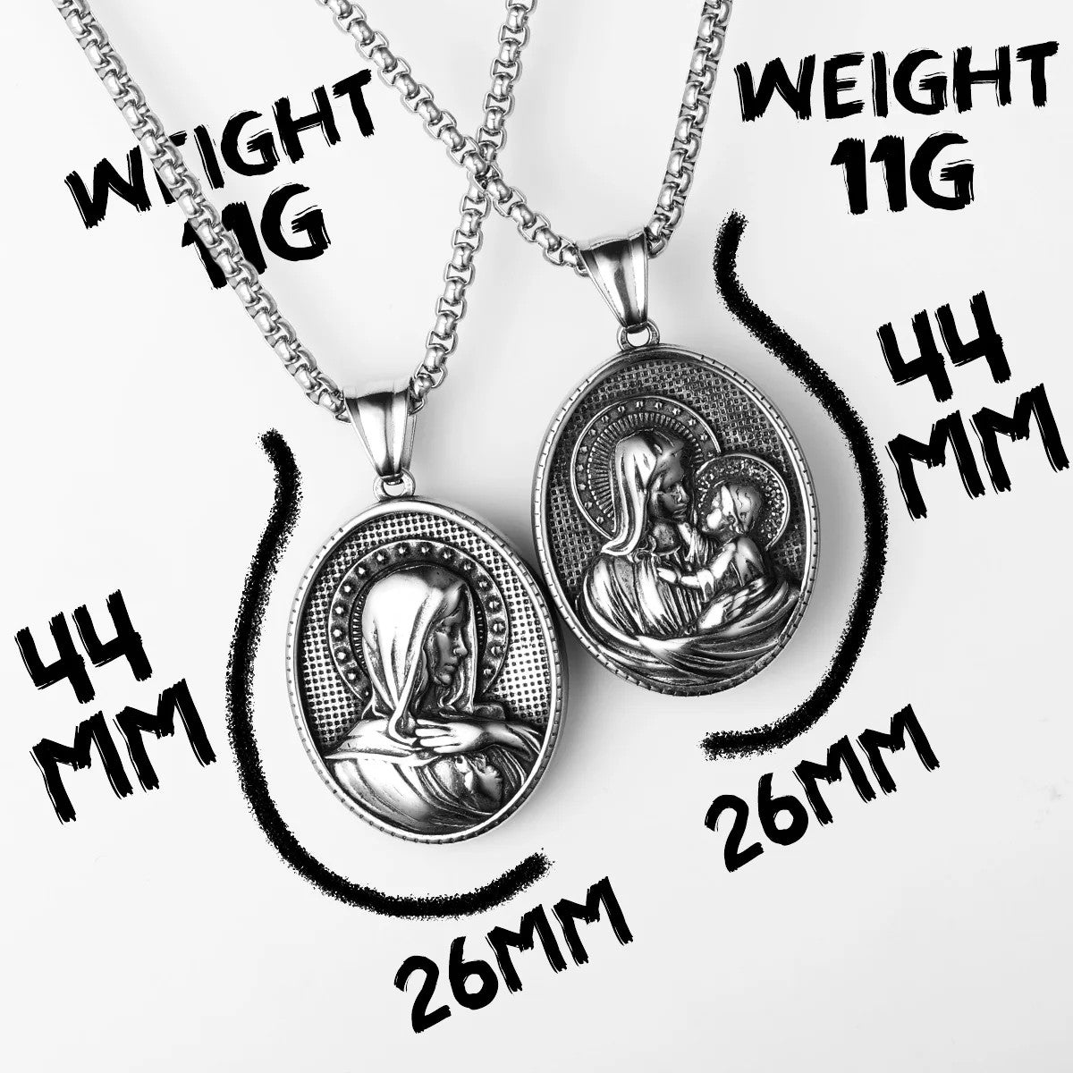 Virgin Mary Collection | 316L No Fade Stainless Steel Jesus Holy Child Pendant Series