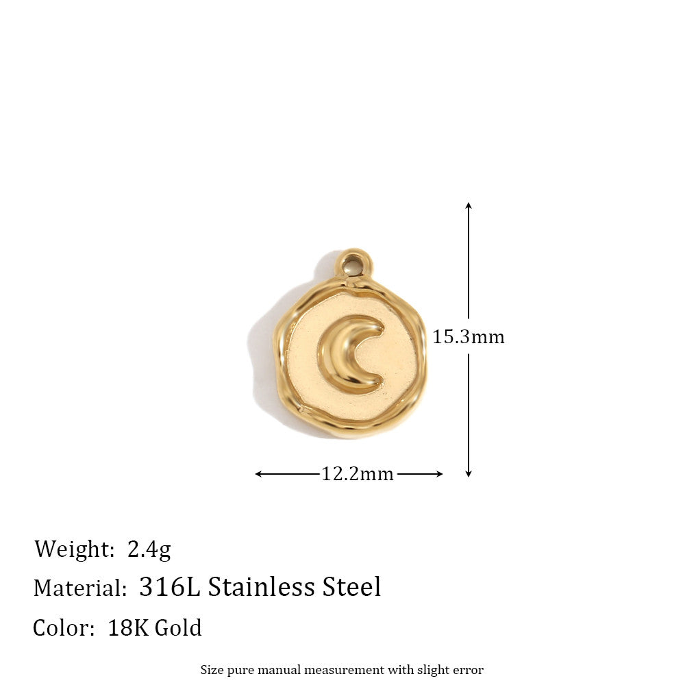 Ladies DIY 18k Gold Over No Fade Solid Stainless Steel Perforate 3D Buckle Pendants