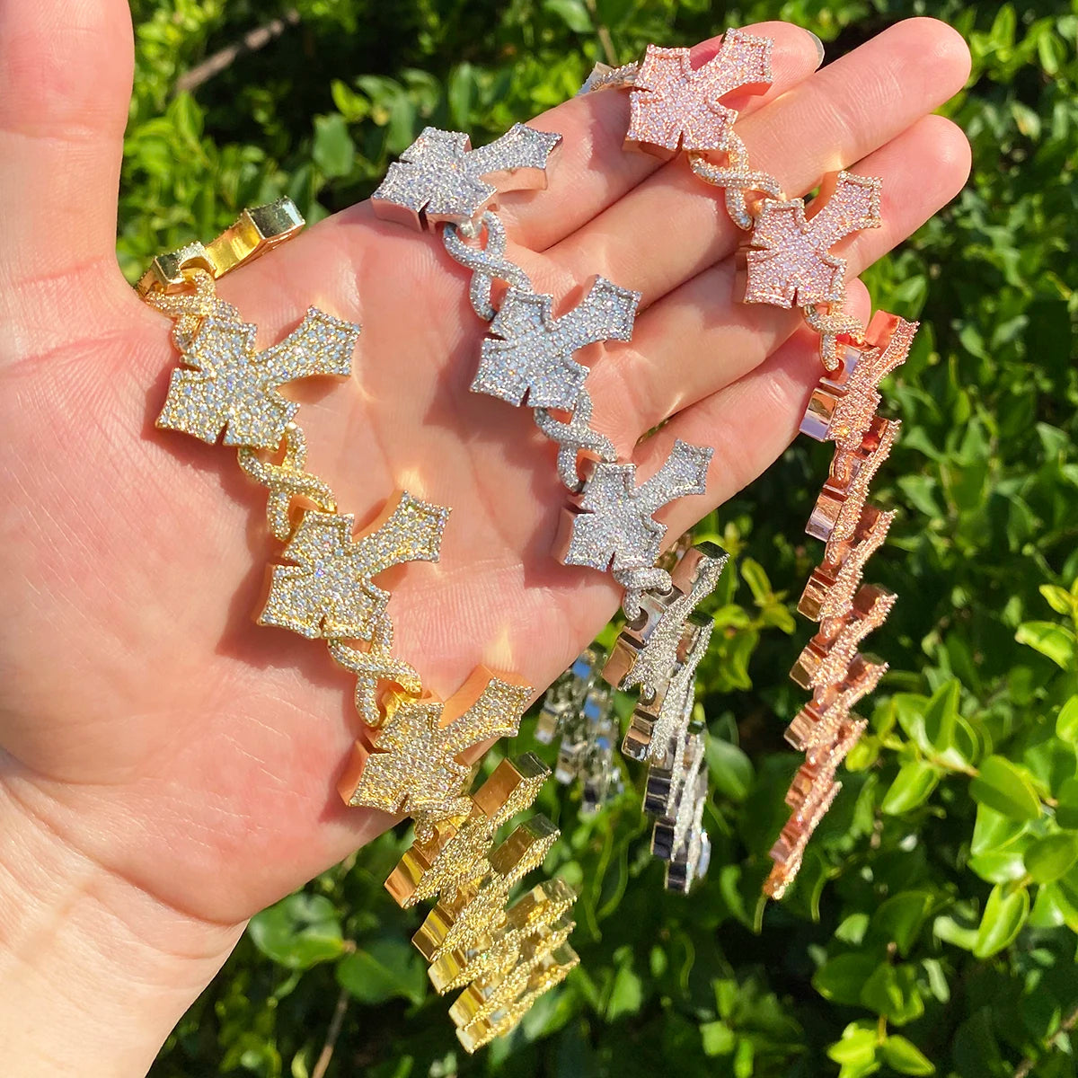 Passion Cross | Flooded Ice 5AA+ VVS CZ Diamond Infinity Link Cross Chain Necklace