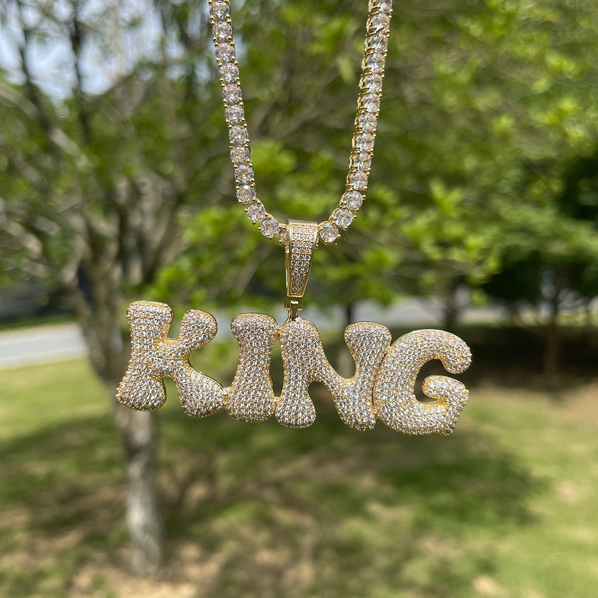 Smoked Out | Classic 70's Letters Custom Made VVS Diamond CZ Hip Hop  Pendant