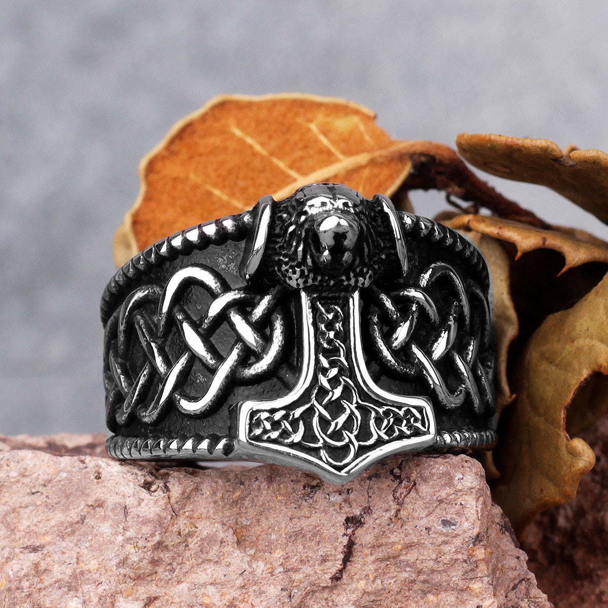 Hammer Of Thor | 316L Solid Stainless Steel Men Mythological Rings