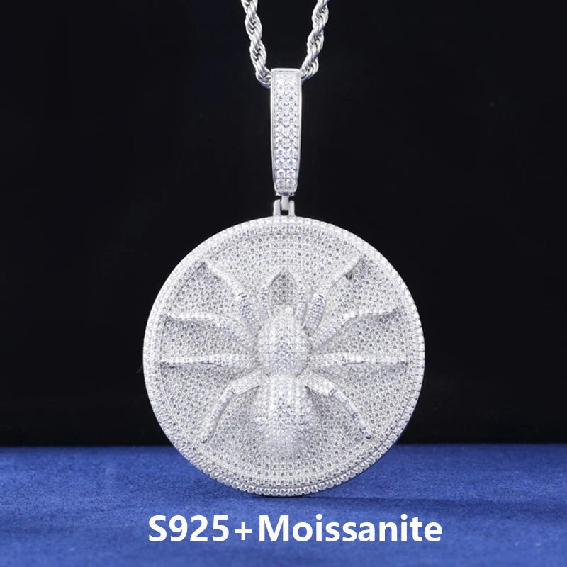 Spida | 925 Sterling Silver Luxury Moissanite Diamond Spider Hip Hop Pendant
