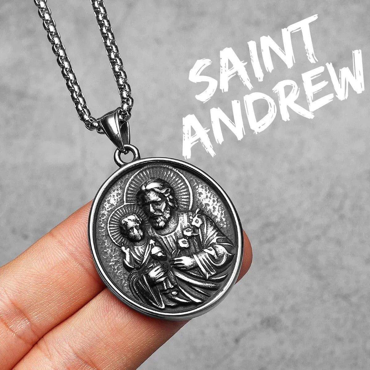 Hall Of Saints | 316L Solid Stainless Steel Holy Father Joseph Saint Pendant Collection
