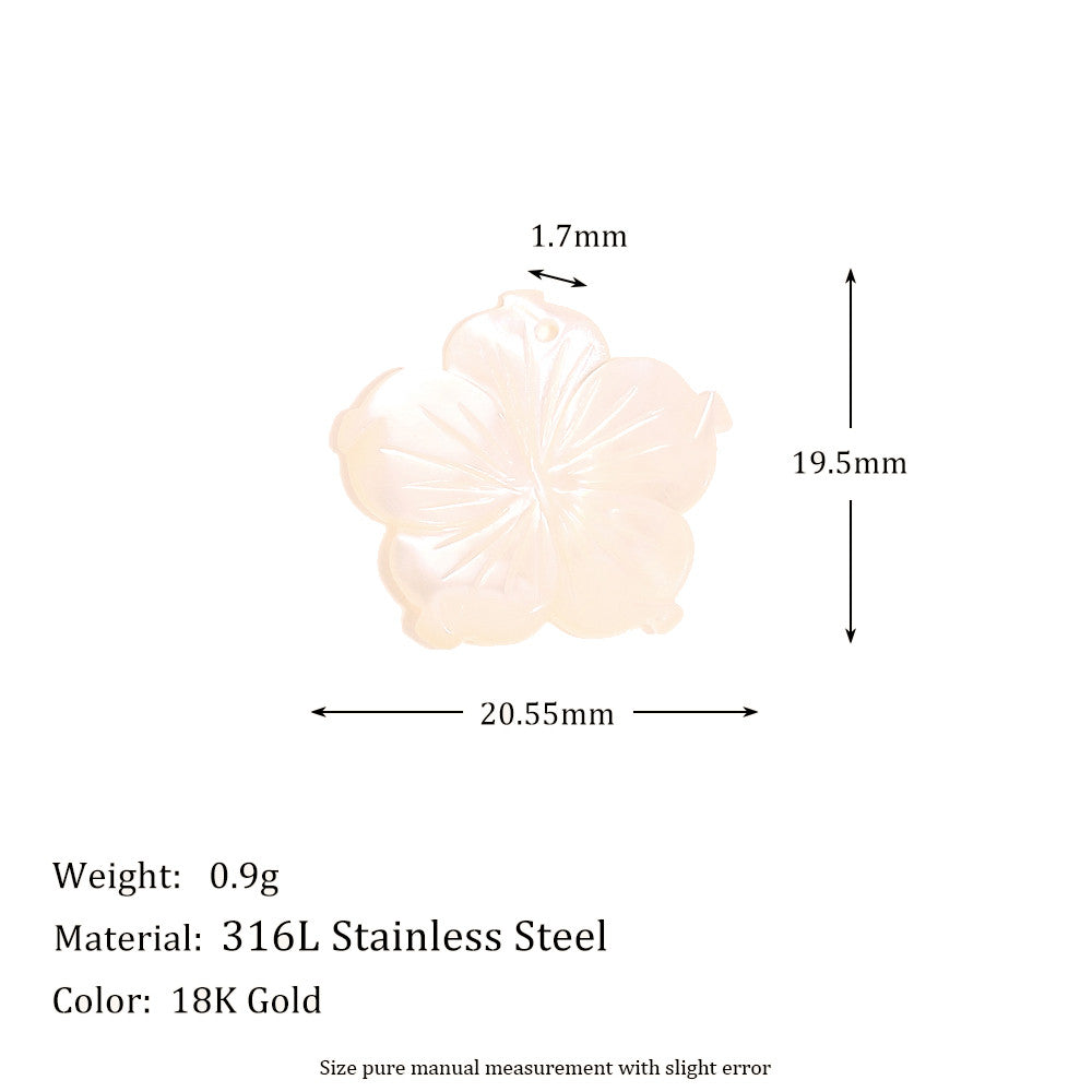 Sea Pearl Flower Heart 18k Gold Stainless Steel Pendants Charm Waterproof Necklaces