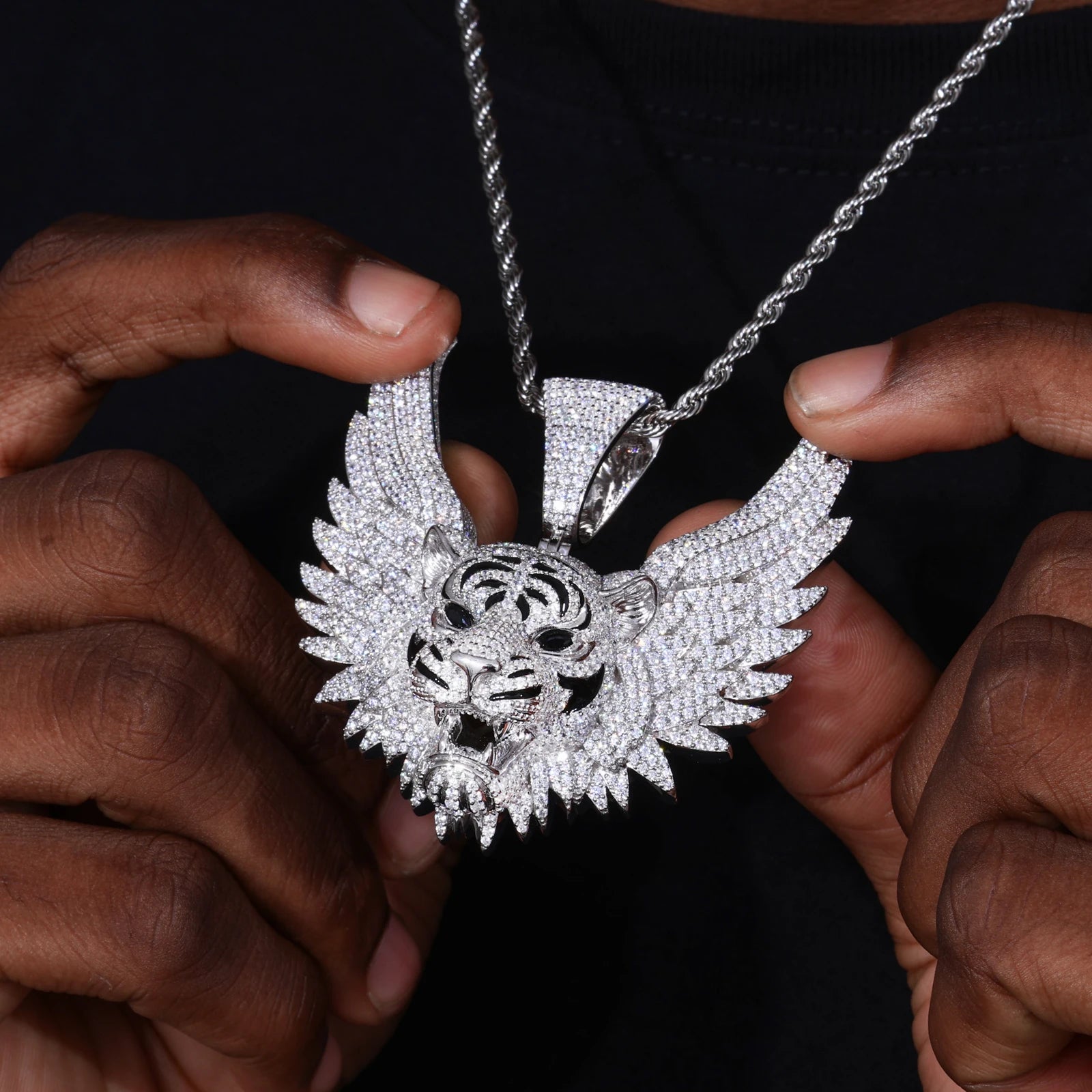 Show Your Stripes | Moissanite Diamond Iced Blinged Out Tiger Winged Hip Hop Pendant