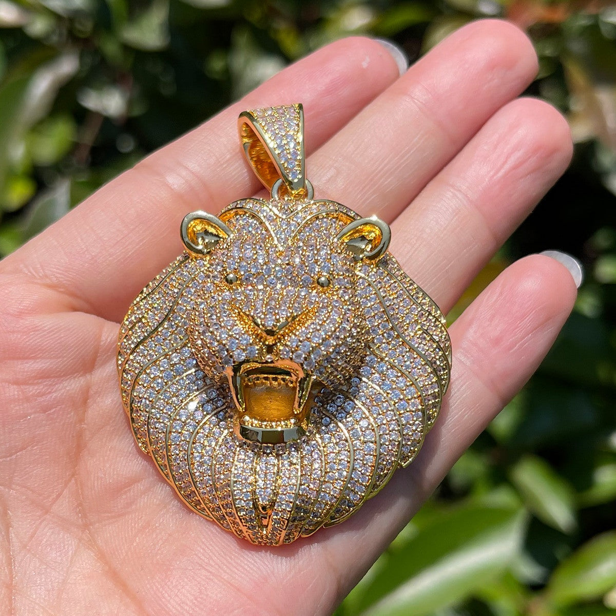 24k Gold Silver Rose King Link Iced Blinged Out Hip Hop Pendant Chain Necklace