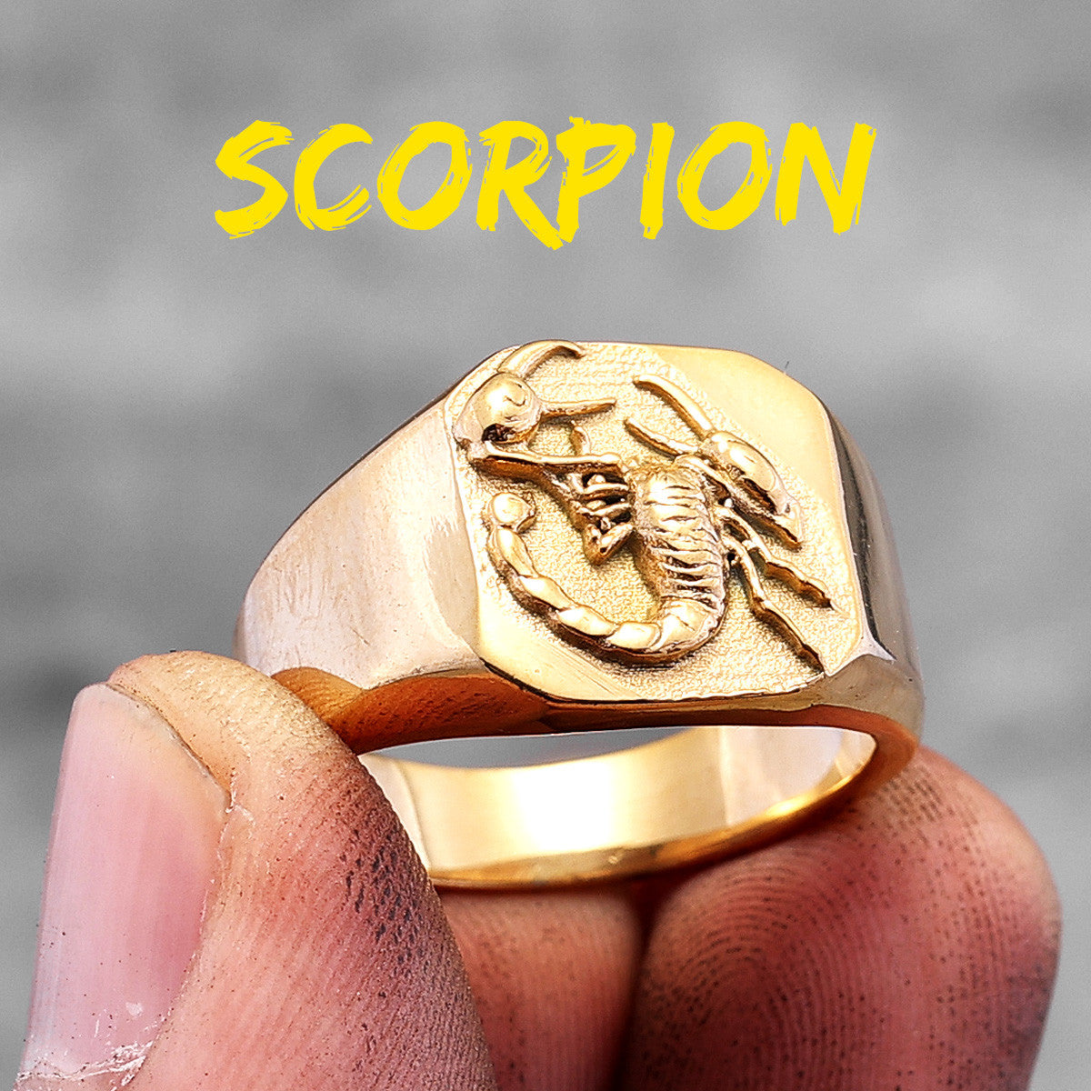 Scorpion | 14k Gold Over 316L No Fade Stainless Steel Street Wear Hip Hop Rings