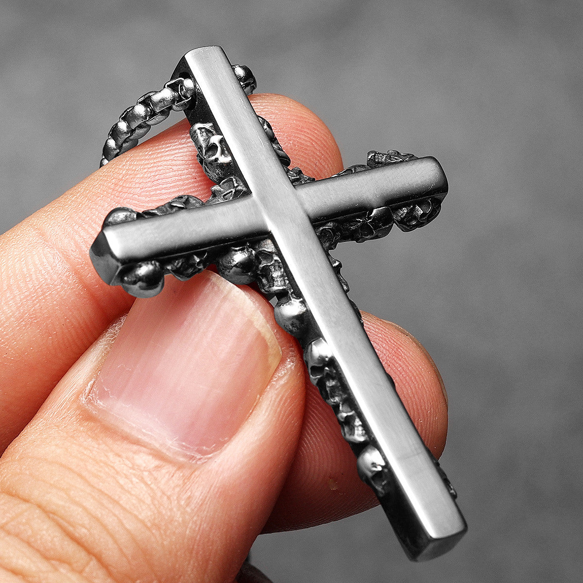 Skull Cross | 316L No Fade Designer Stainless Steel Street Style Cross Pendant