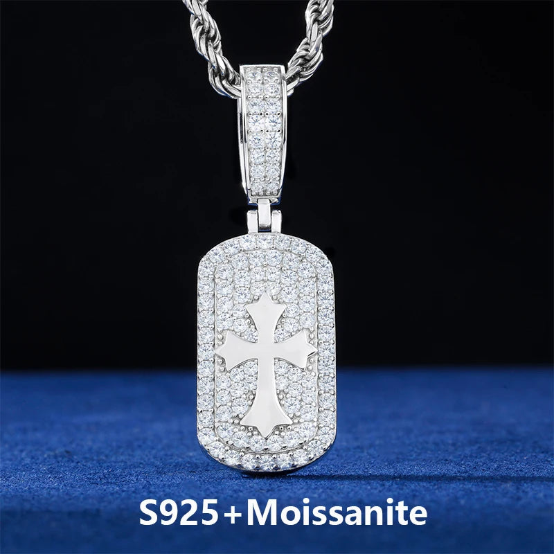 Self Certified | Moissanite Diamond Iced Bling 925 Silver Cross Pendant Necklace