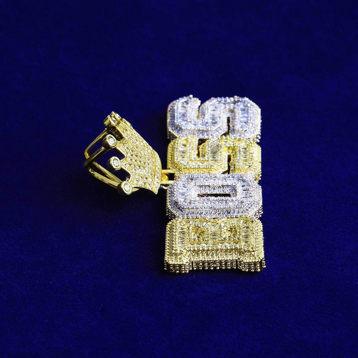 Crowned Boss | VVS Diamond CZ Iced Blinged Out "Boss" Two Tone Hip Hop Pendant