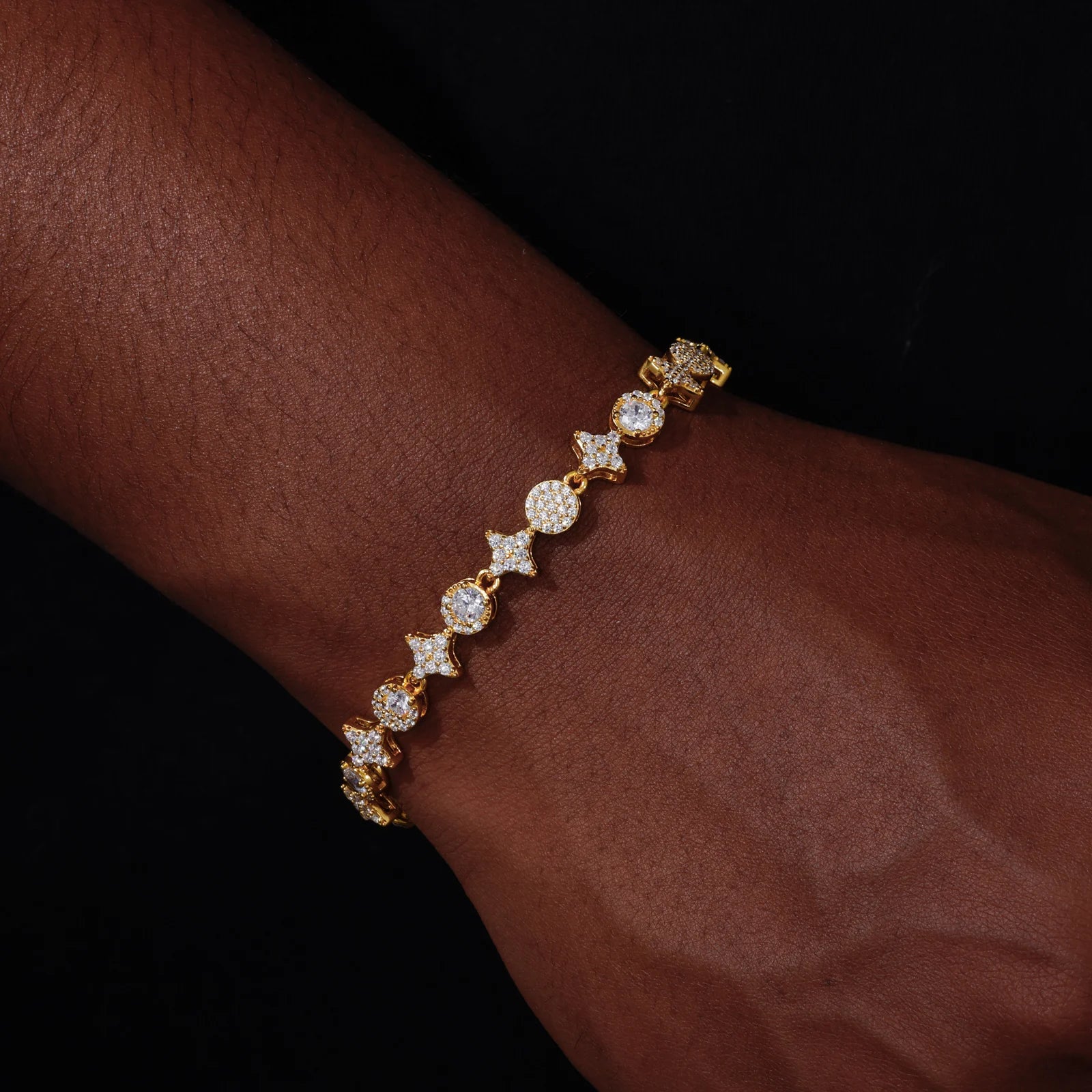 Stars Shine |  8mm Iced Blinged Out VVS Moissanite Diamond 925 Tennis Bracelet