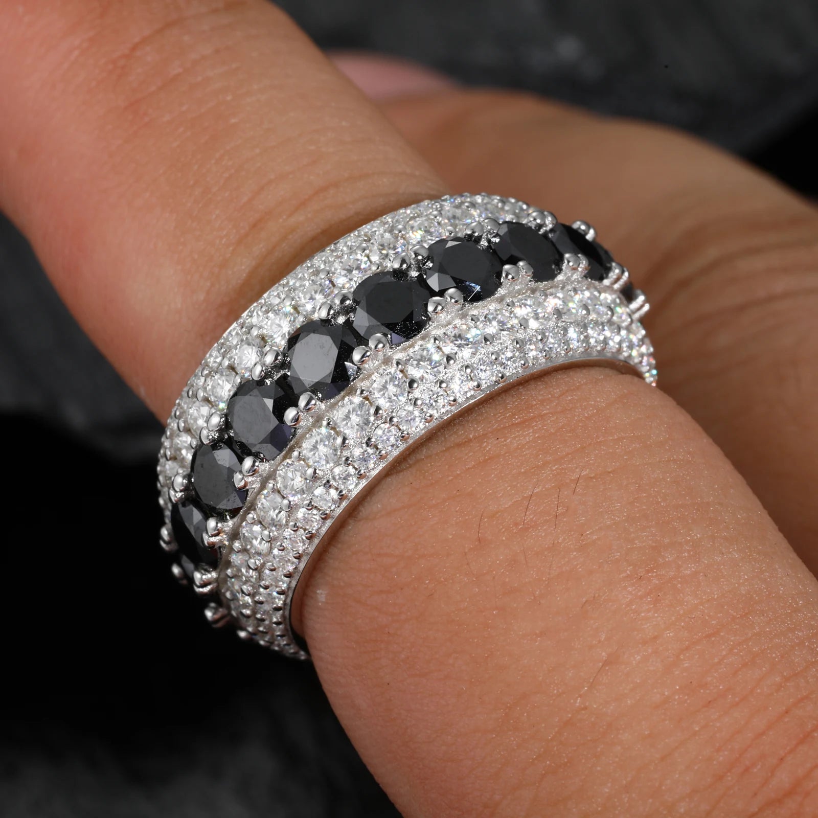 Skunked Ice | VVS Diamond Moissanite Solid 925 Iced Blinged Out Rings