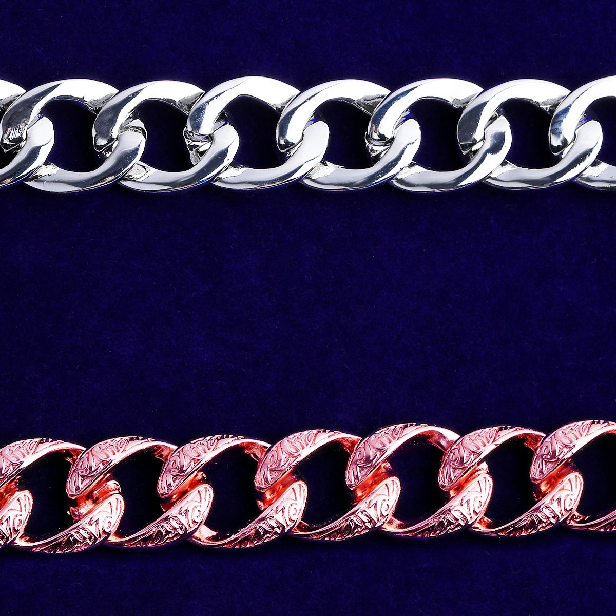 Designer Link | Designed Pattern Belcher Clasp Hip Hop Cuban Link Bracelet